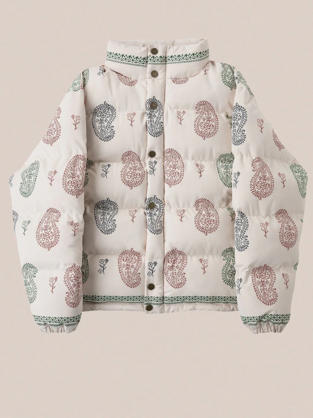 Profound Cream Paisley Puffer Jacket